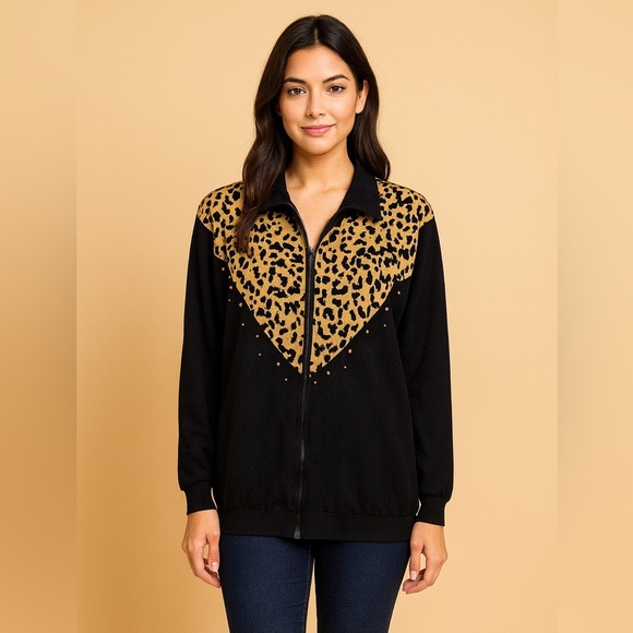 Vintage Jackets & Blazers - Y2K Retro VTG GW by Graff Womens Jacket Animal Print